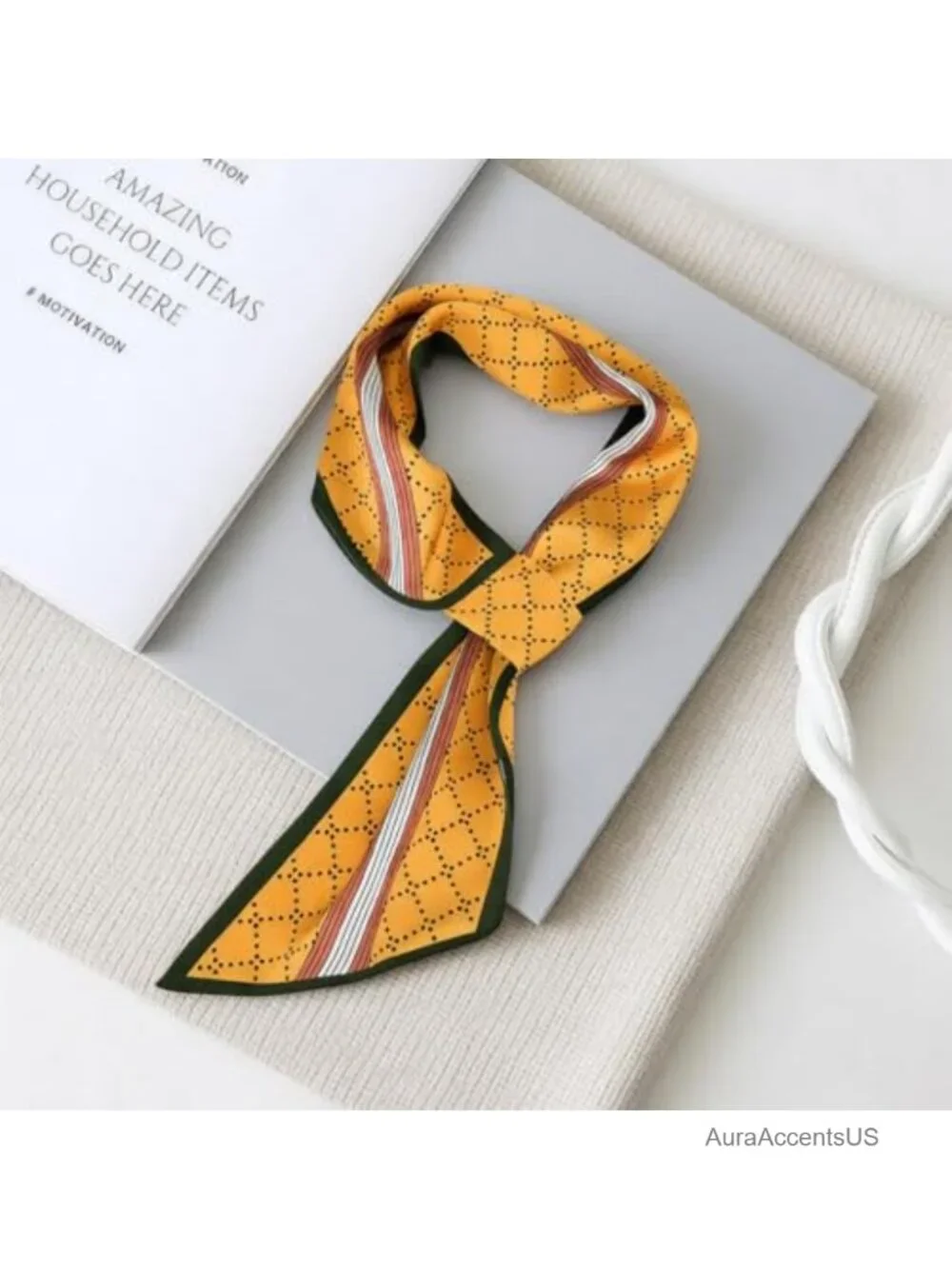 Women's Silky Polyester Pull Through Scarf, Neck Scarf & Head Scarf